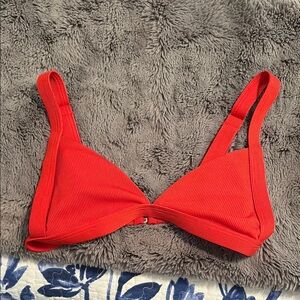 Vitamin A Red Ribbed Bikini Top